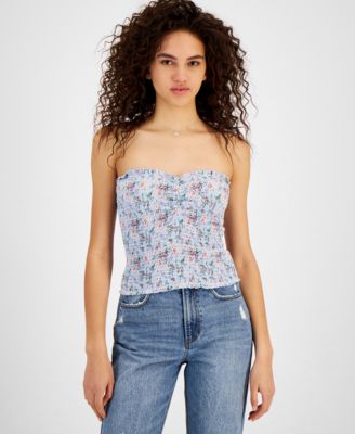 Crave Fame Juniors' Printed Smocked Tube Top Macy's