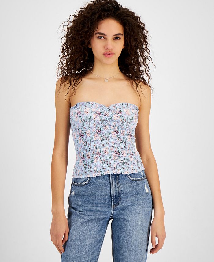 Crave Fame Juniors Printed Smocked Tube Top Macy s