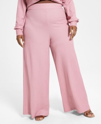 wide leg knit pants plus size