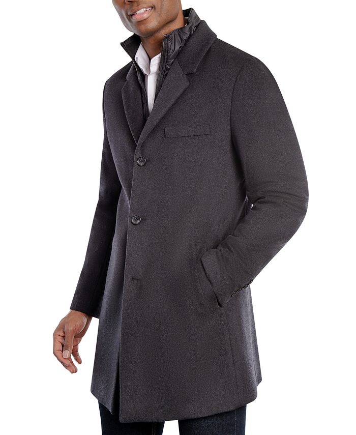 Michael Kors Michael Kors Men's Water-Resistant Slim-Fit Overcoat with ...