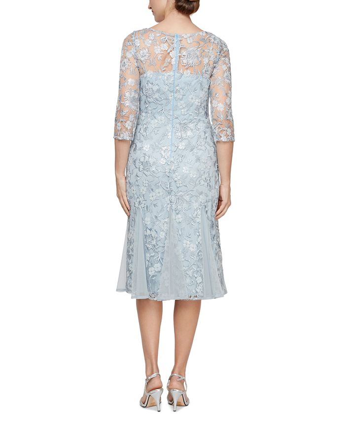 Alex Evenings Embroidered Lace Midi Dress Macy s