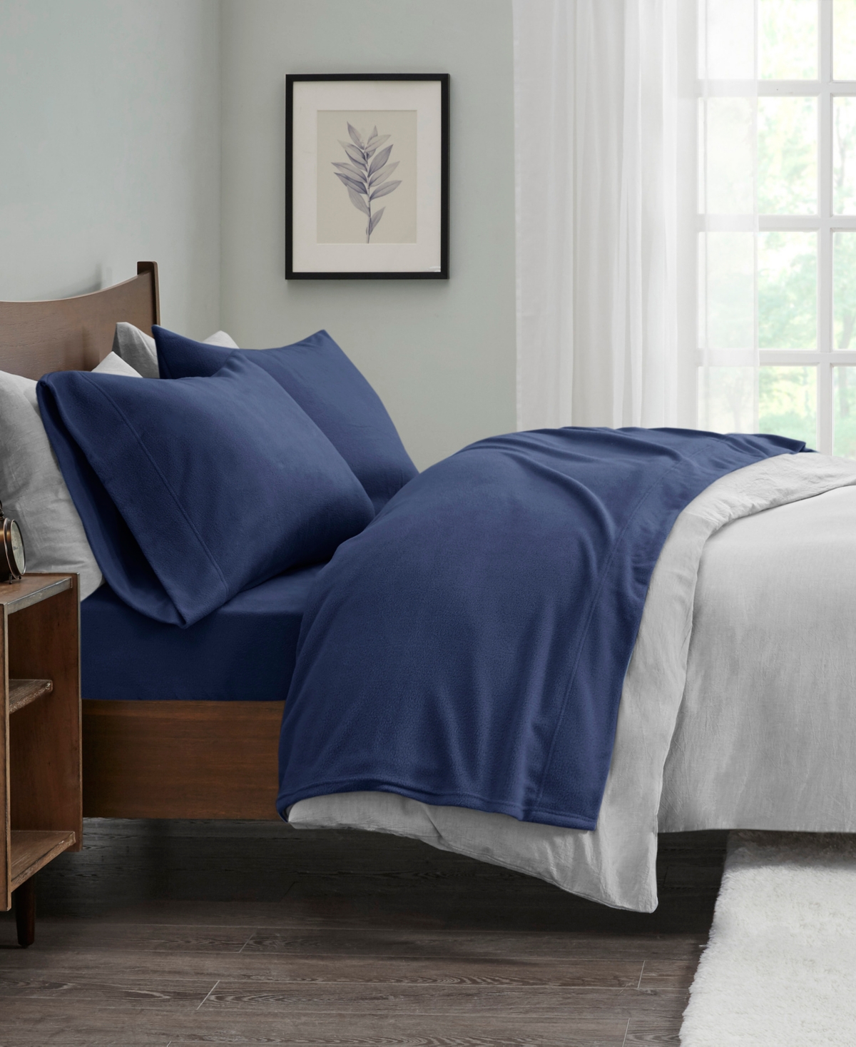 Madison Park Micro-fleece 4-pc. Sheet Set, King In Blue
