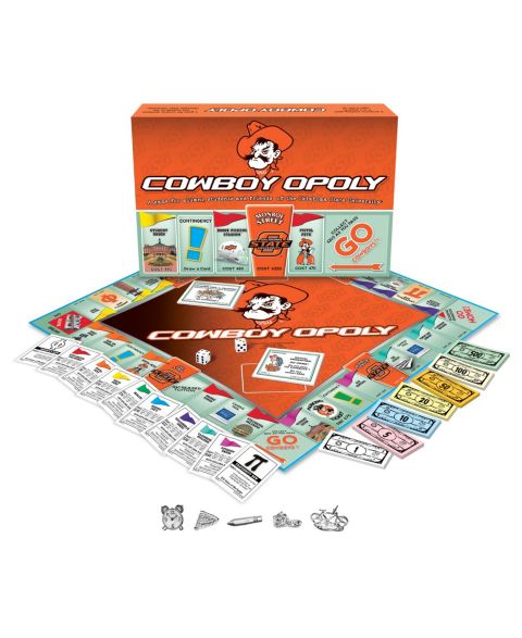 Детская настольная игра Late for the Sky Cowboy-Opoly Oklahoma State Cowboys Board Game, от 8 лет