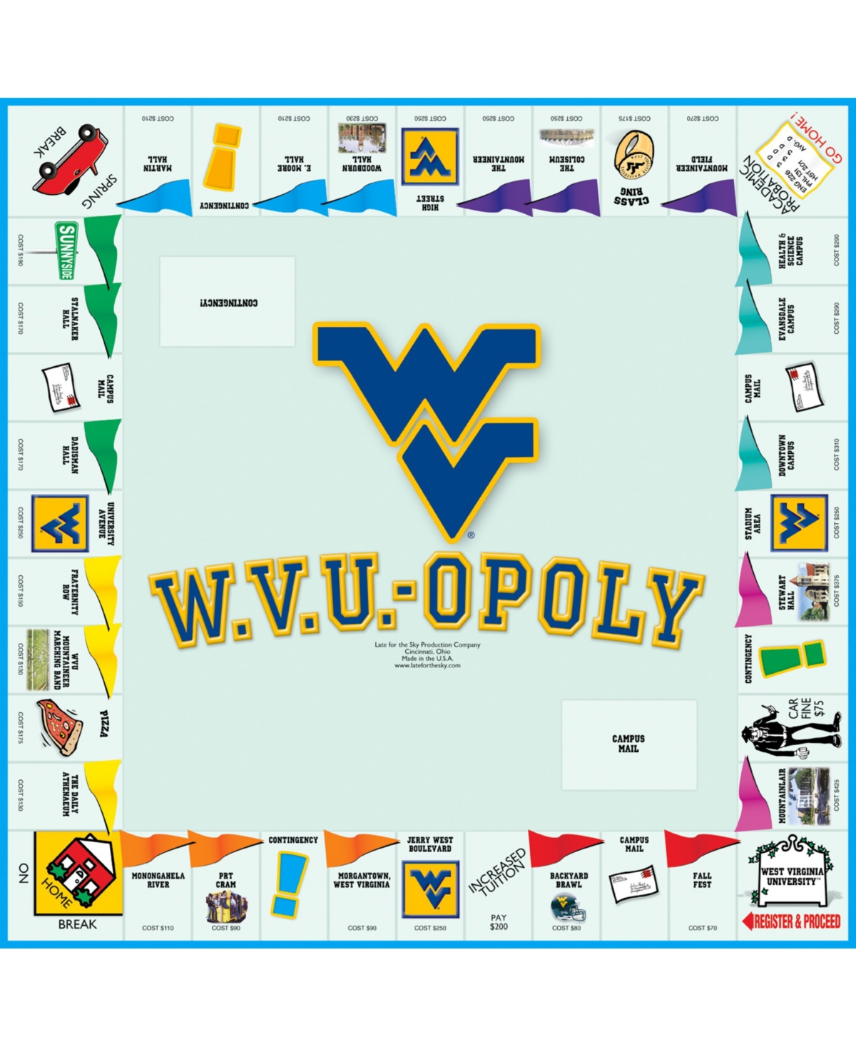 Shop Late For The Sky Wvu-opoly Board Game In Multi