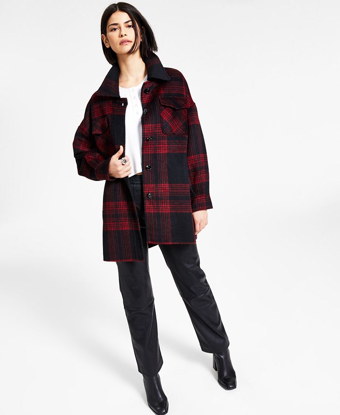 LNA Oversized Plaid Jacket - Macy's