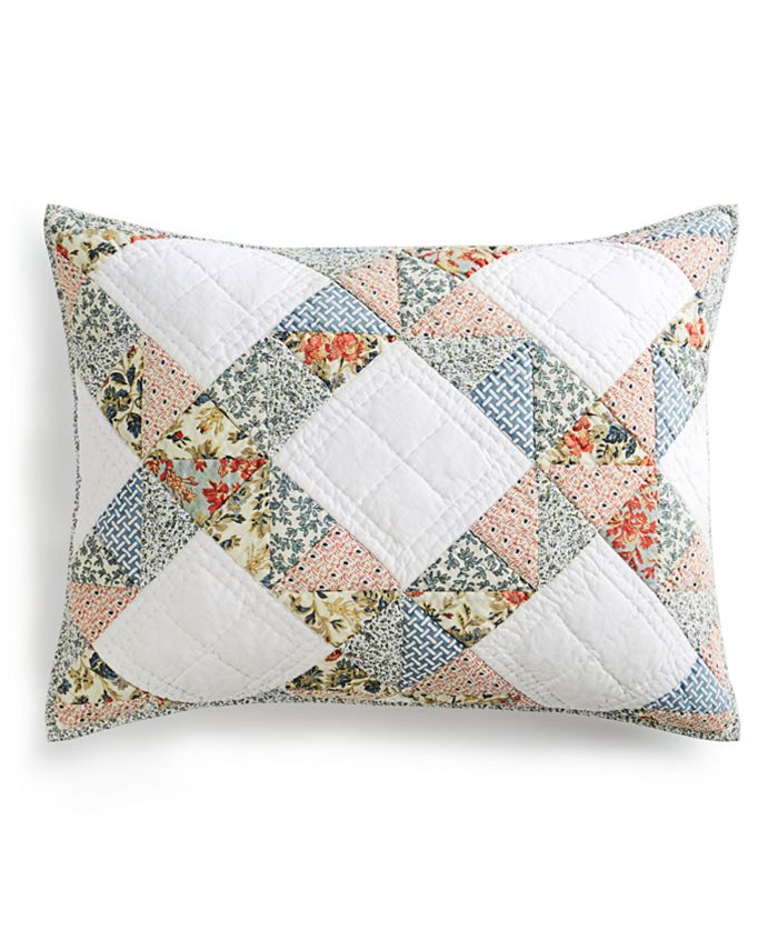 Martha Stewart Collection Artisan Floral Lattice Sham, King, Created
