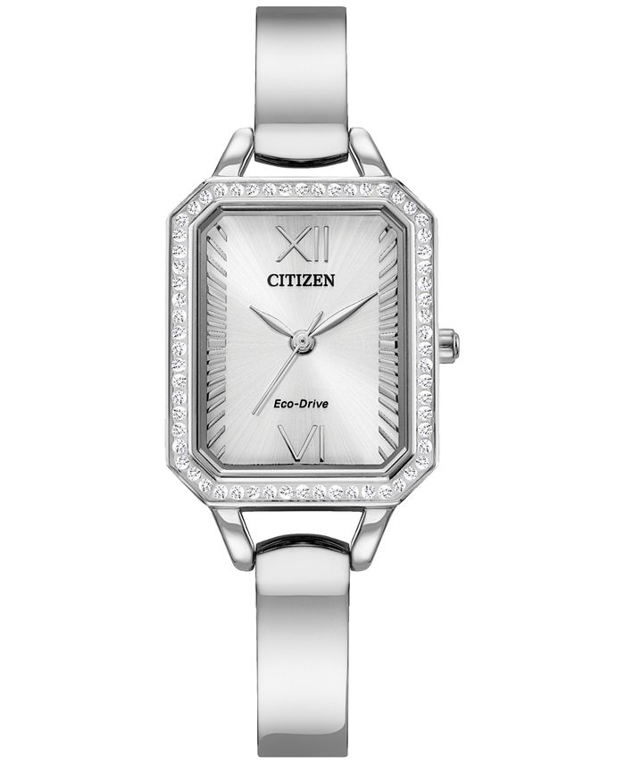 Citizen Eco Drive Women s Crystal Stainless Steel Bangle Bracelet