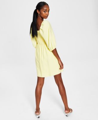 Bar III Women's Smocked Puff-Sleeve Fit & Flare Dress, Created for Macy's -  Macy's