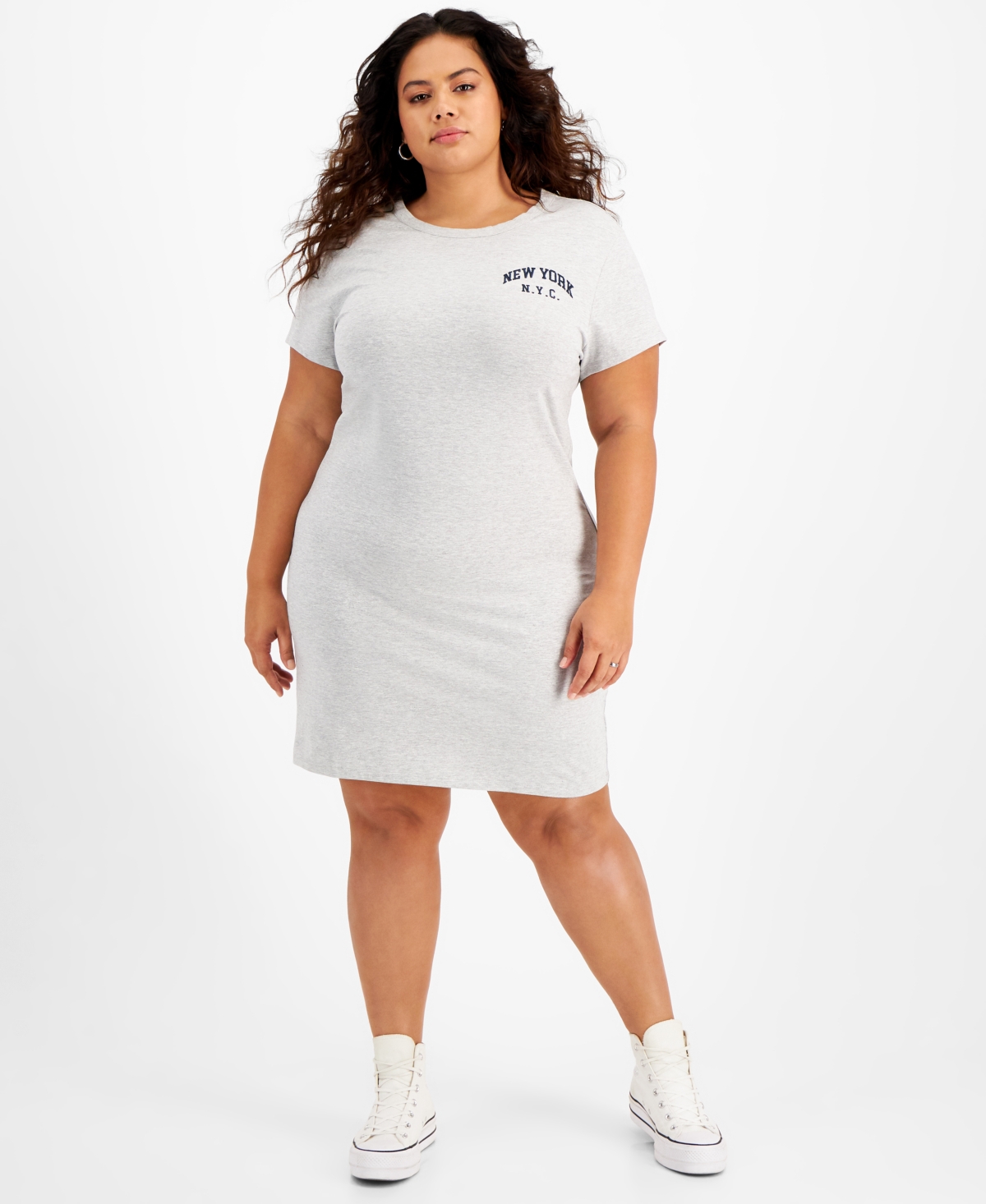 plus size grey t shirt dress Plus Size Cristy 2pc Dress Set main image 1