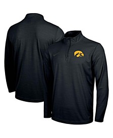 Men's Black Iowa Hawkeyes Big and Tall Primary Logo Intensity Performance Quarter-Zip Jacket
