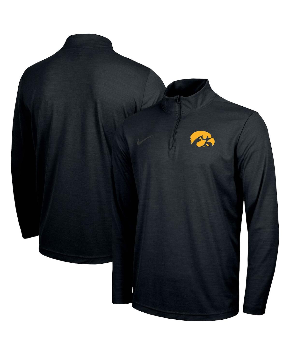 Men's Nike Black Iowa Hawkeyes Big and Tall Primary Logo Intensity Performance Quarter-Zip Jacket