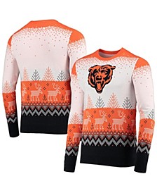 Men's White Chicago Bears Big Logo Knit Ugly Pullover Sweater