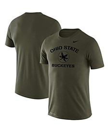 Men's Olive Ohio State Buckeyes Stencil Arch Performance T-shirt