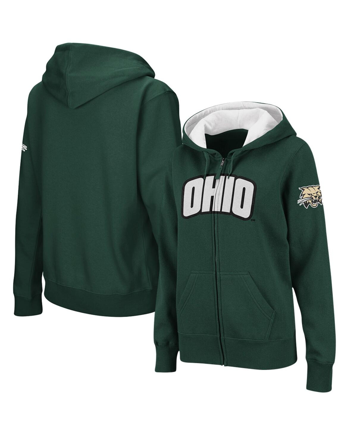 Women's Stadium AthleticOhio Bobcats Arched Name Full-Zip Hoodie - Green