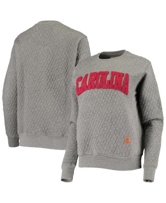 Women's Heathered Gray South Carolina Gamecocks Moose Applique Quilted Pullover Sweatshirt