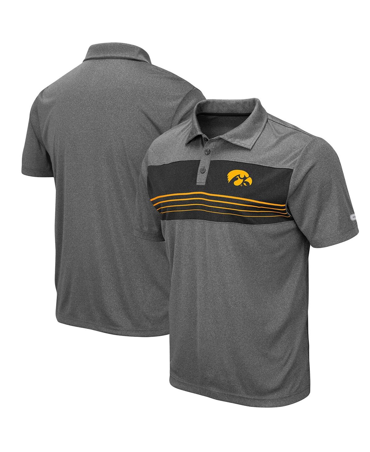 Men's ColosseumIowa Hawkeyes Smithers Polo Shirt - Heathered Charcoal
