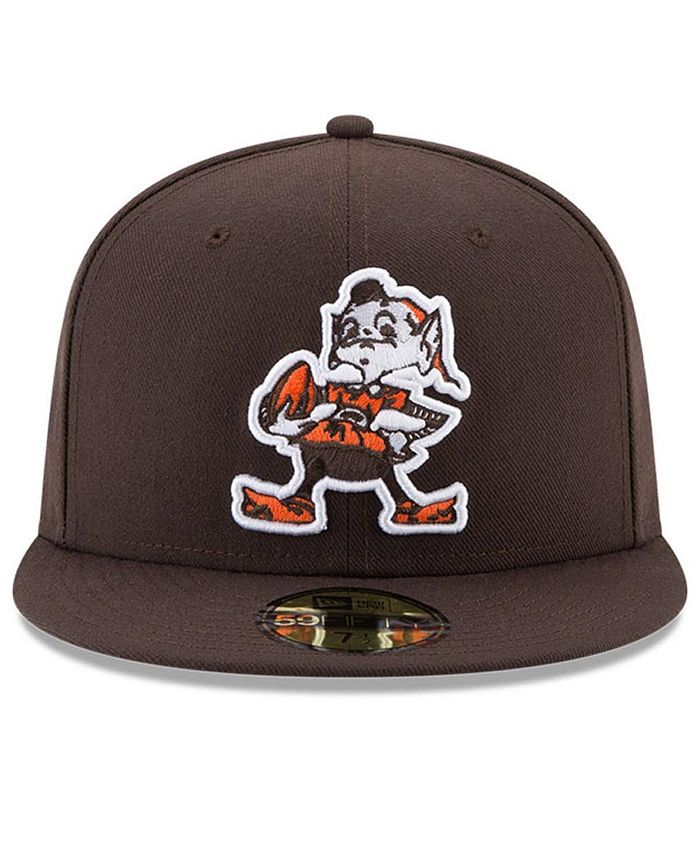 New Era Men's Brown Cleveland Browns Brownie Omaha Throwback 59Fifty ...