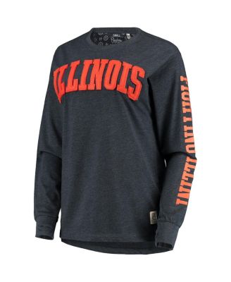 Women's Navy Illinois Fighting Illini Two-Hit Canyon Long Sleeve T-shirt
