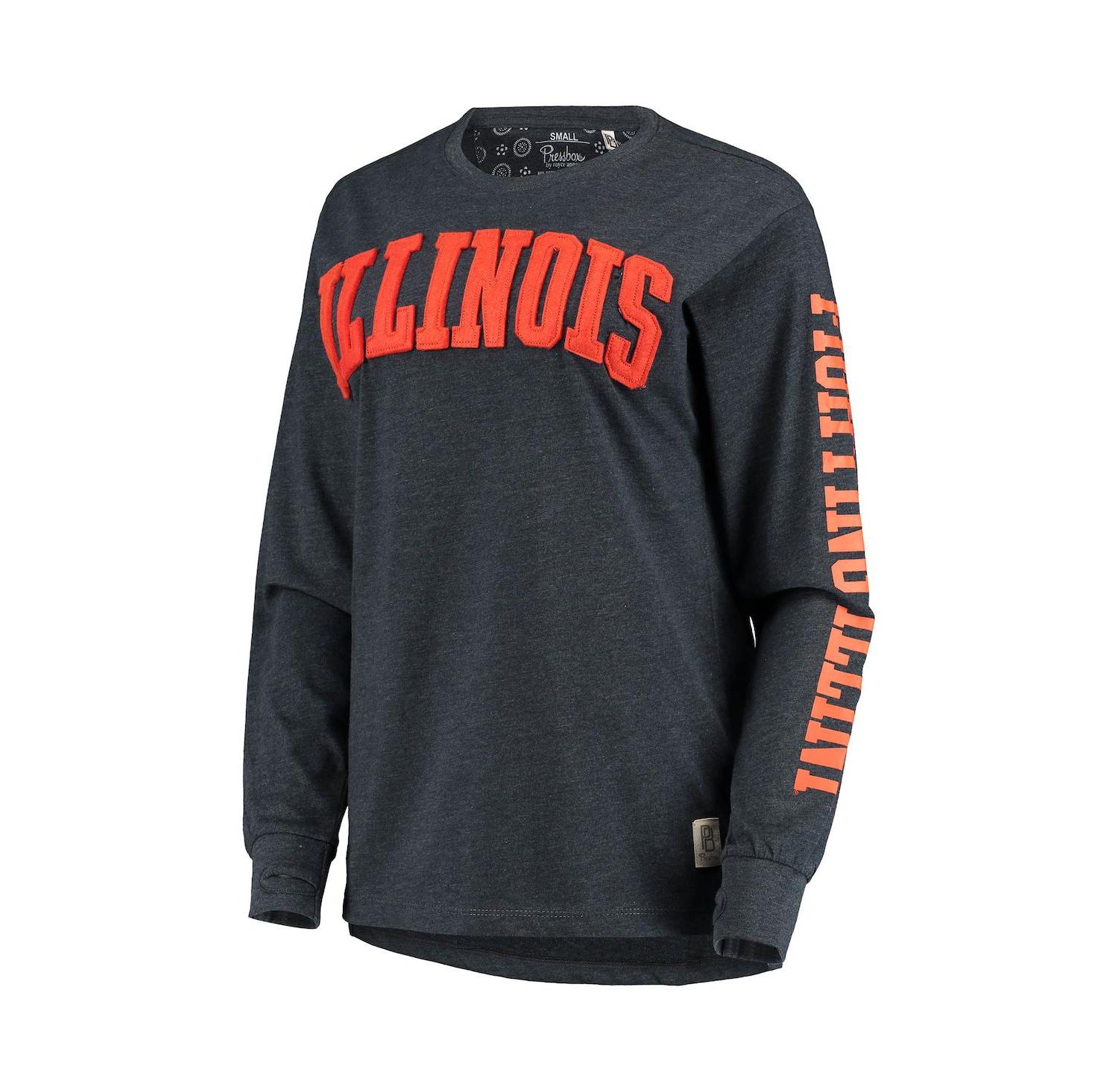 Women's Navy Illinois Fighting Illini Two-Hit Canyon Long Sleeve T-shirt