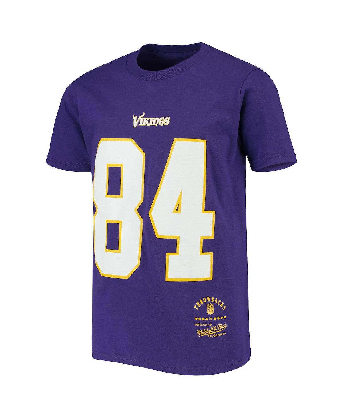 Big Boys Mitchell & Ness Randy MossMinnesota Vikings Retired Retro Player Name and Number T-shirt - Purple