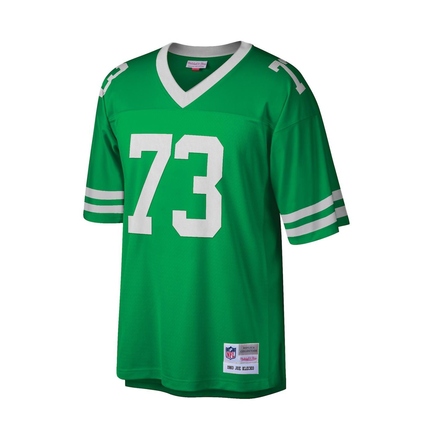 Мужской топ Mitchell & Ness Joe Klecko Kelly Green New York Jets Legacy Replica Jersey — фото 3