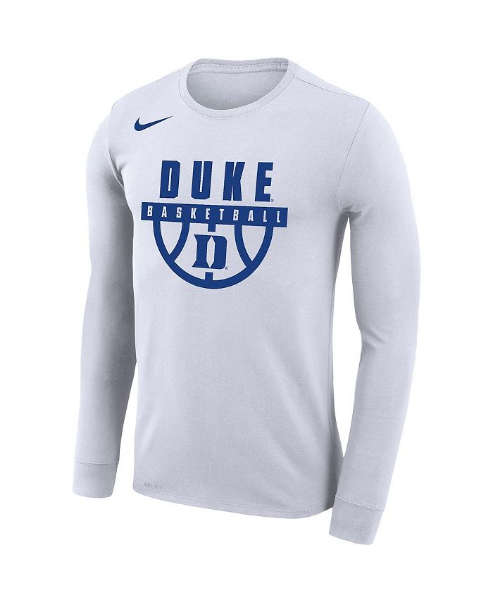 Nike Men's White Duke Blue Devils Basketball Drop Legend Long Sleeve ...