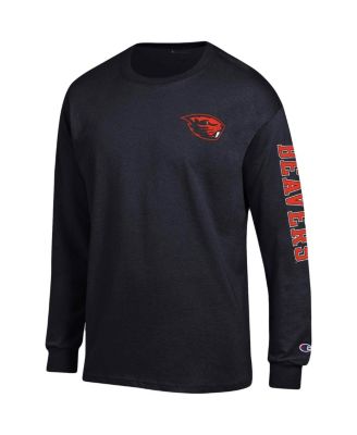 Men's Black Oregon State Beavers Team Stack Long Sleeve T-shirt