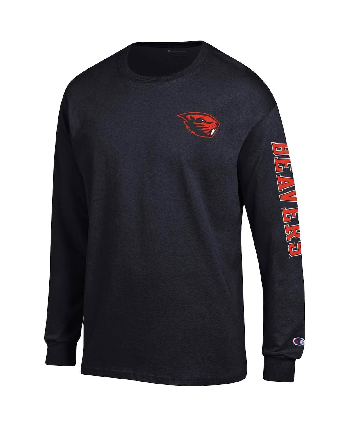 Men's ChampionOregon State Beavers Team Stack Long Sleeve T-shirt - Black
