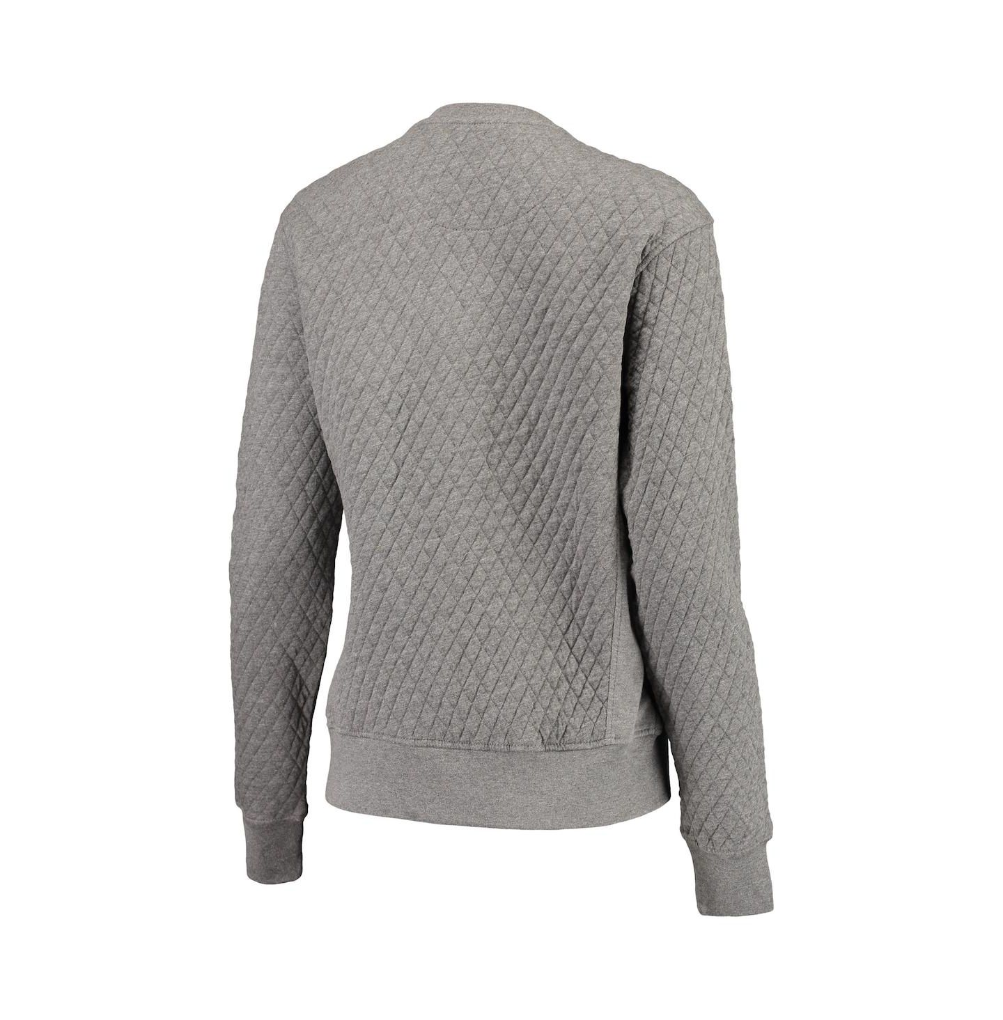 Женские толстовки Pressbox Heathered Gray North Carolina Tar Heels Moose Applique Quilted Crewneck — фото 4