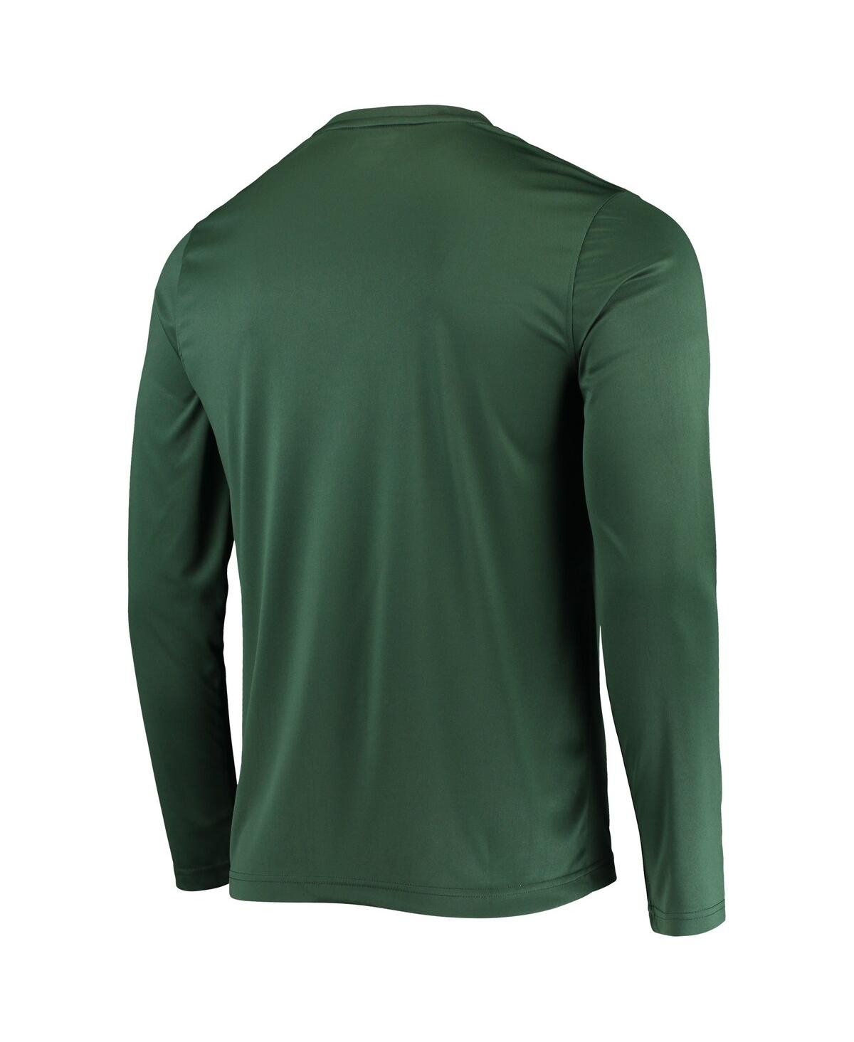 Shop Champion Men's  Green Michigan State Spartans Wordmark Slash Long Sleeve T-shirt