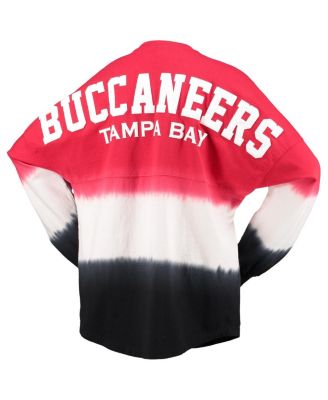 Women's Red, Black Tampa Bay Buccaneers Ombre Long Sleeve T-shirt