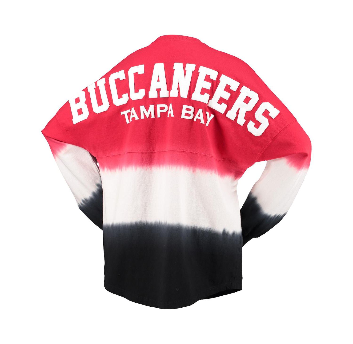 Women's Red, Black Tampa Bay Buccaneers Ombre Long Sleeve T-shirt