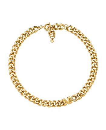 Michael Kors Women's Statement Link Necklace 14K Gold Plated Brass with ...