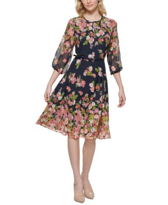 tommy hilfiger floral print midi dress