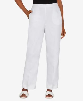 Alfred Dunner White Womens Pants - Macy's