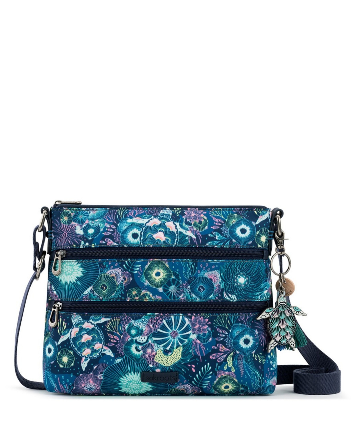 Basic Crossbody - Royal blue seascape