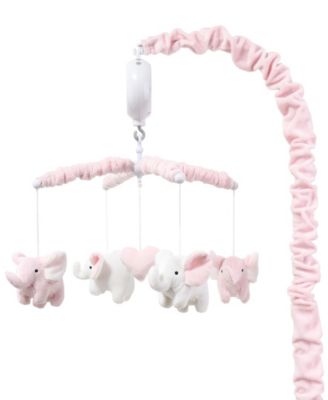 Baby Crib Mobile for Girls, Pink Elephant, Musical