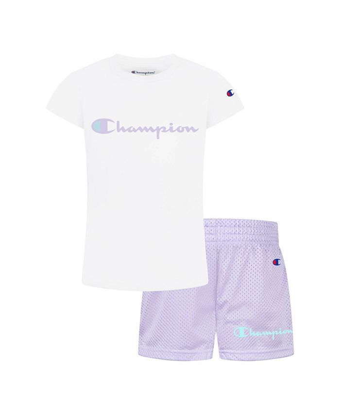 Champion Little Girls T-shirt and Shorts, 2 Piece Set - Macy's