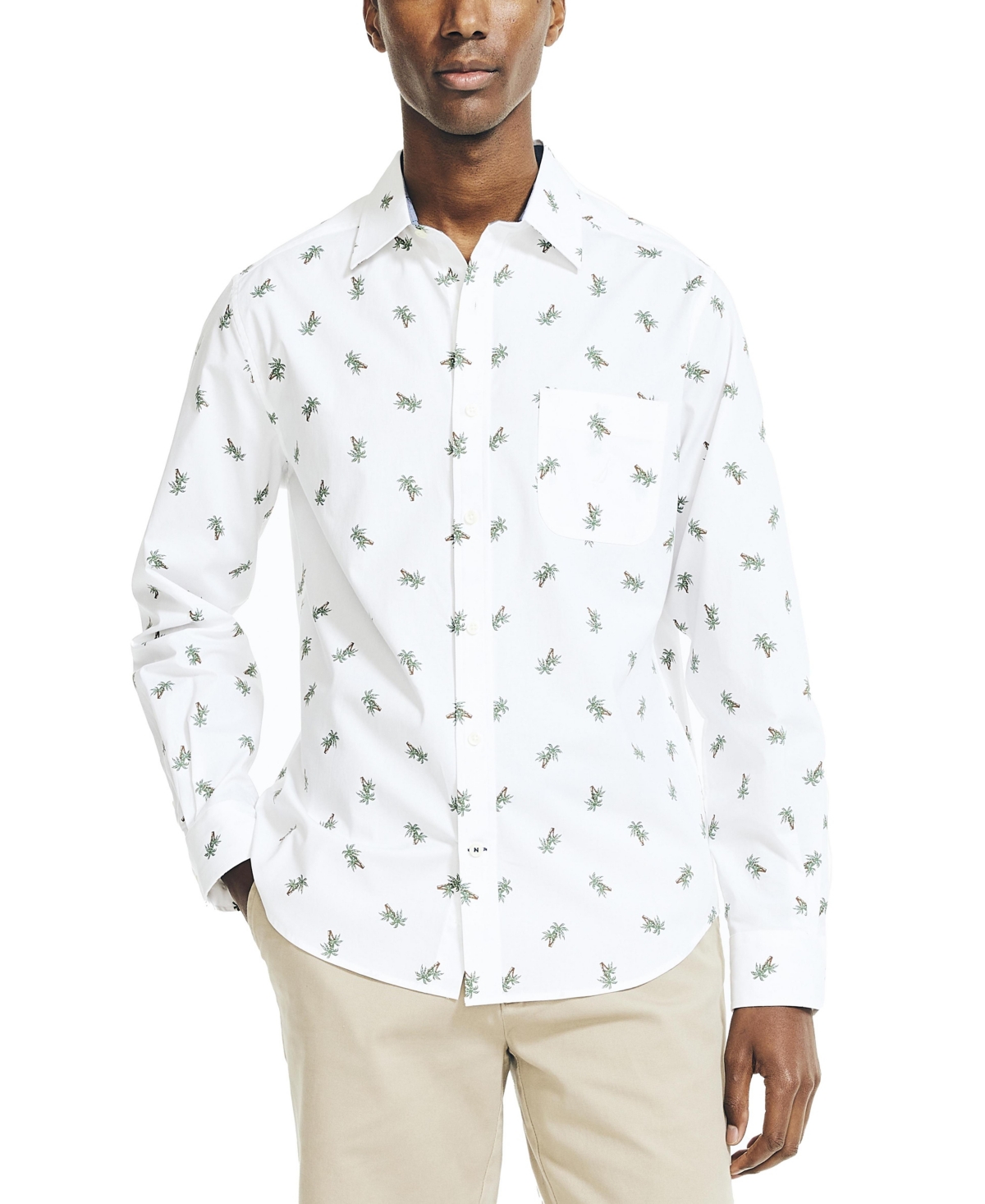 Nautica Men's Palm Tree Print Shirt In Bright White | ModeSens