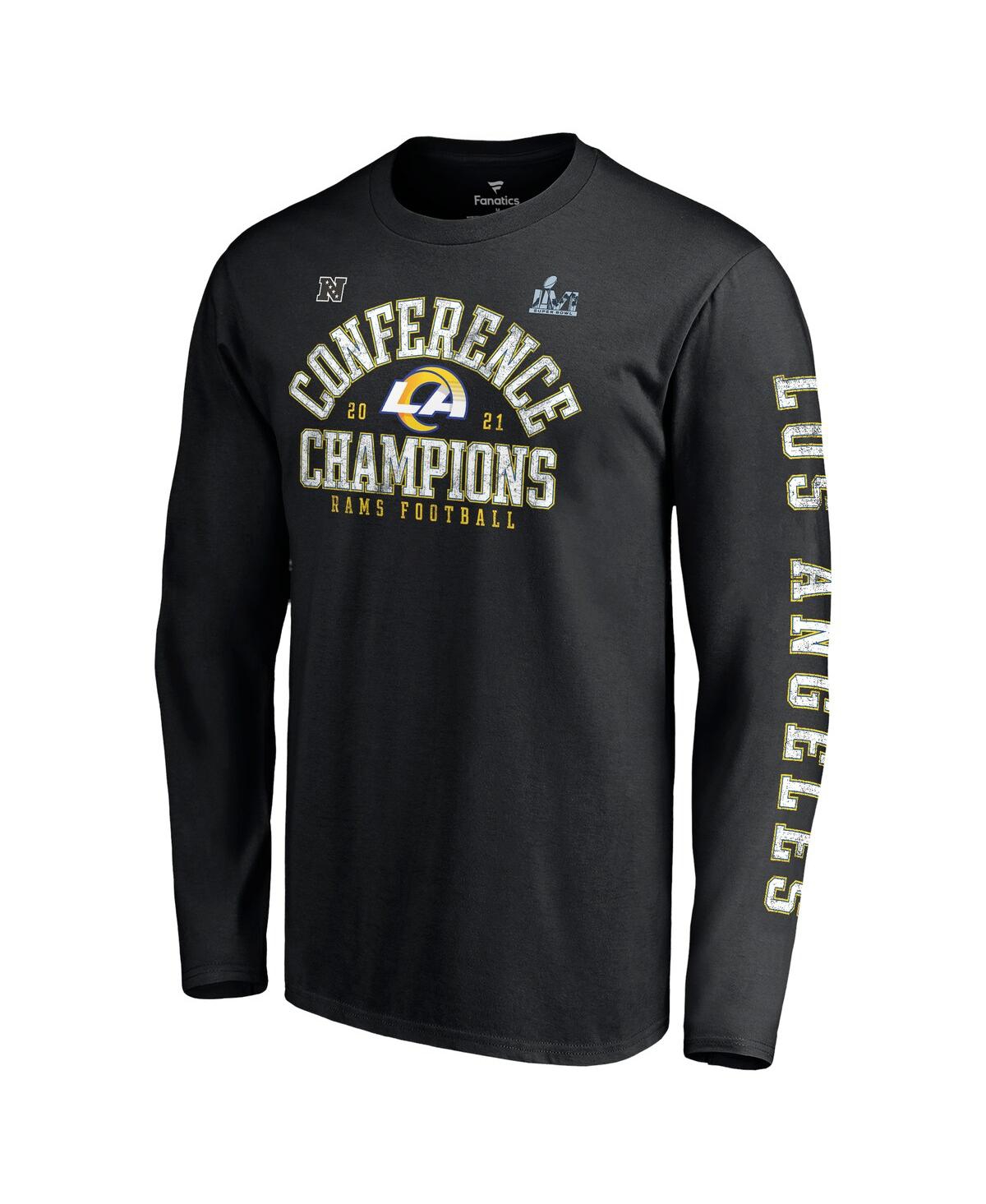 Men's FanaticsLos Angeles Rams 2021 Nfc Champions Vintage-Like Long Sleeve T-shirt - Black