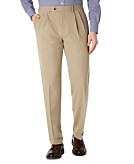5th Avenue Solid Pleated Dress Pants In Oatmeal (Small to Large