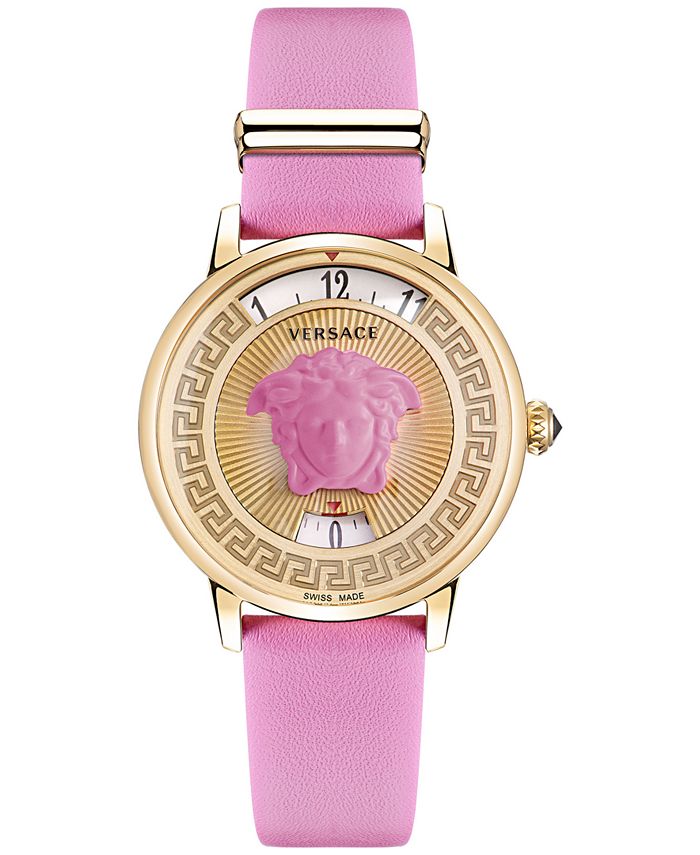 Versace pink on sale and green watch