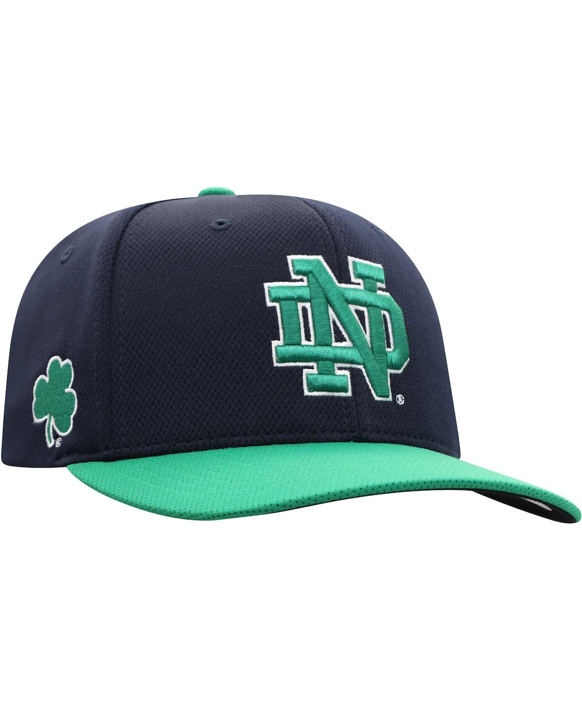 Men's Top of The World Navy, Green Notre Dame Fighting Irish Two-Tone Reflex Hybrid Tech Flex Hat - Navy, Green