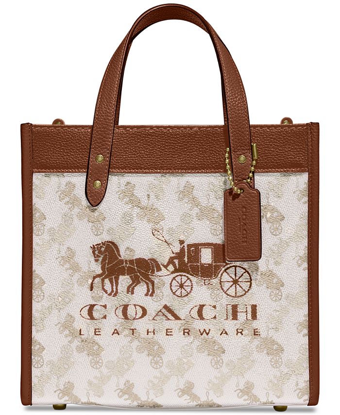 COACH Horse & Carriage Field Tote 22 with Removable Web Strap - Macy's