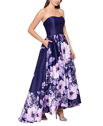 Betsy & Adam Printed-Skirt Ball Gown - Macy's