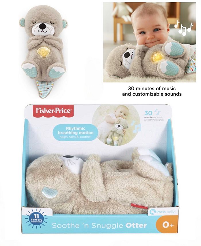 Fisher-Price Baby Sound Machine Soothe 'n Snuggle Otter Portable Plush Baby  Toy with Sensory Details Music Lights & Rhythmic Breathing Motion (