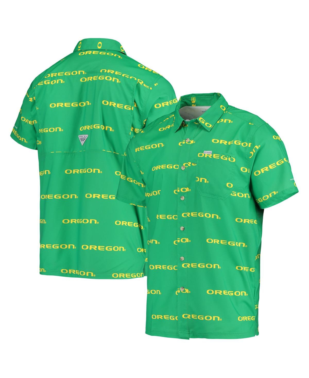 Men's Green Oregon Ducks Super Slack Tide Omni-Shade Button-Up Shirt - Green