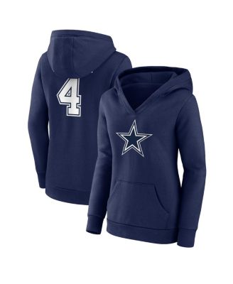 Fanatics Women's Branded Dak Prescott Navy Dallas Cowboys Player Icon Name  and Number V-Neck Pullover Hoodie - Macy's