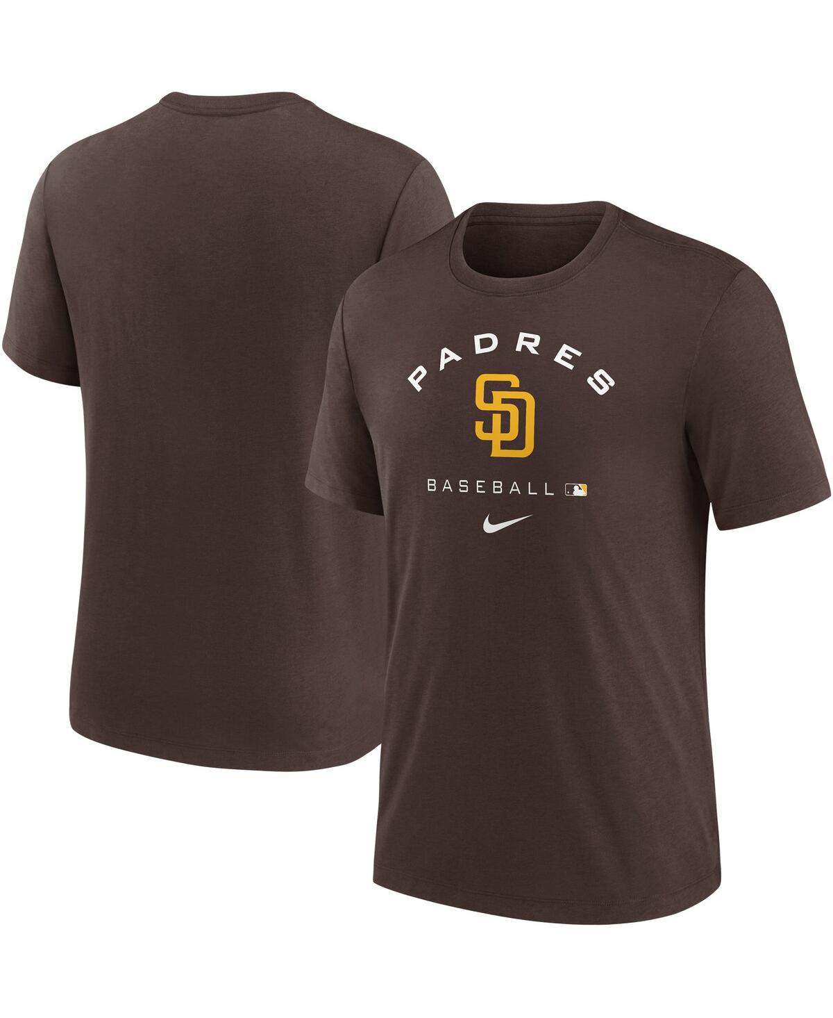 Men's Nike Brown San Diego Padres Authentic Collection Tri-Blend Performance T-shirt