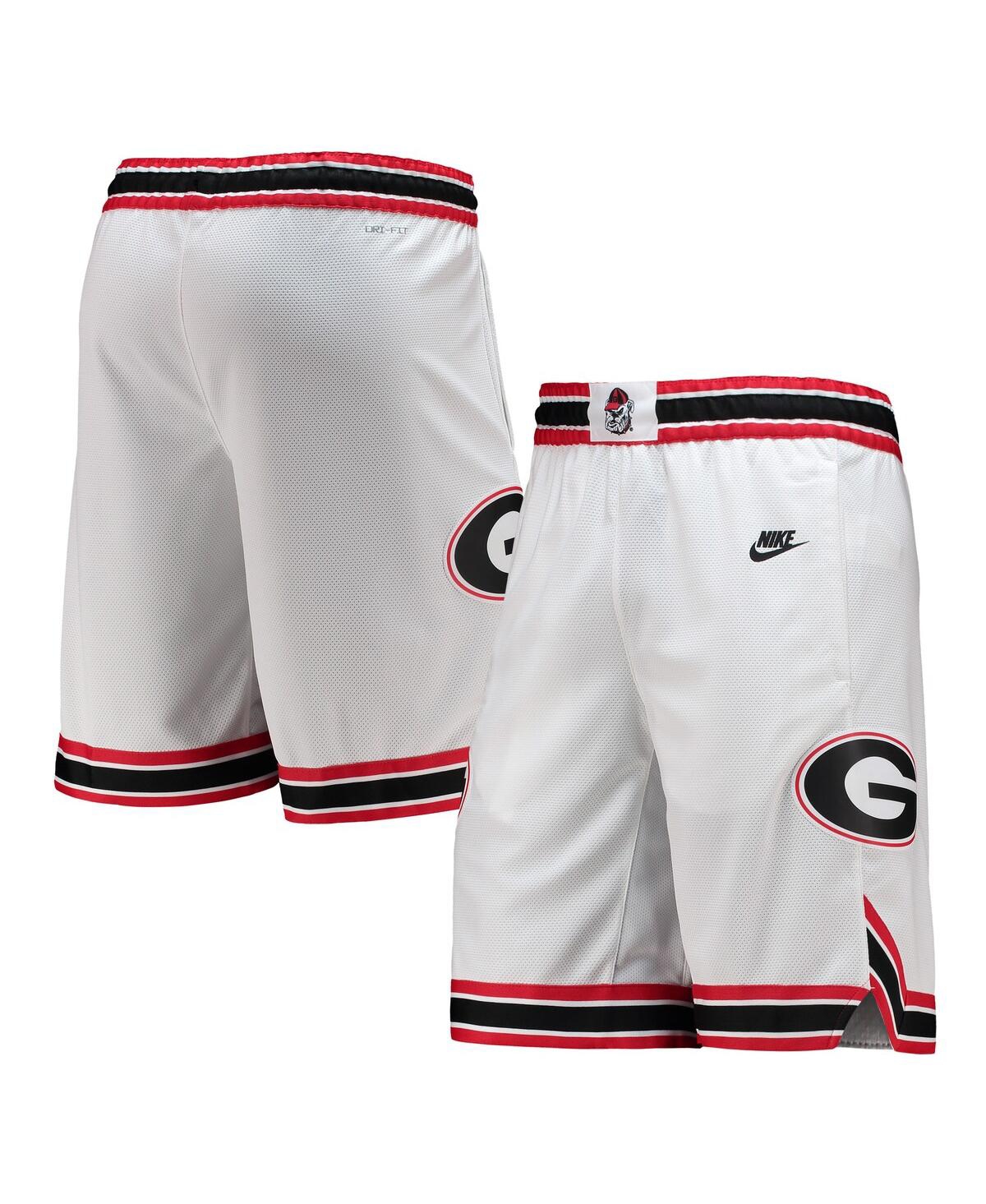 Men's NikeGeorgia Bulldogs Retro Replica Performance Basketball Shorts - White